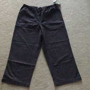 NWT L.L. Bean Sunwashed Canvas Crop Pull On Pants